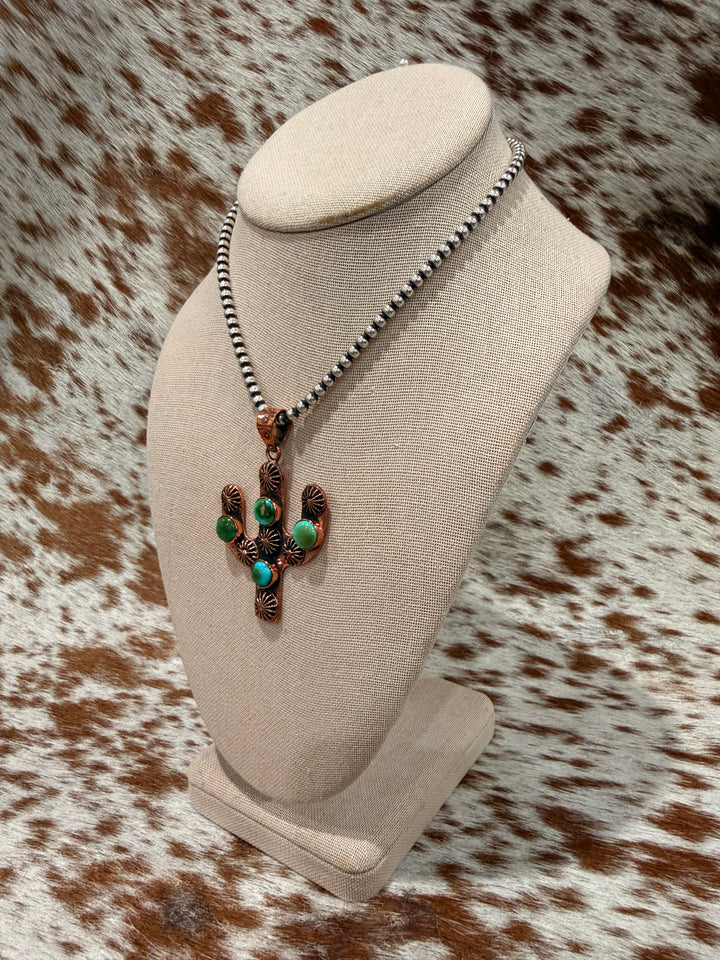 Sonoran & Copper Cactus Pendant