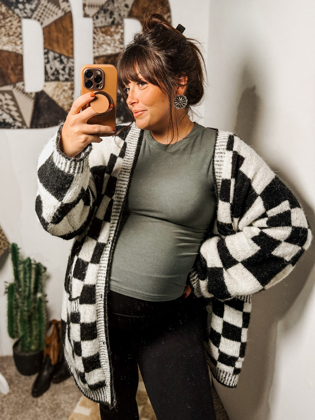 Kiki Checkered Cardigan