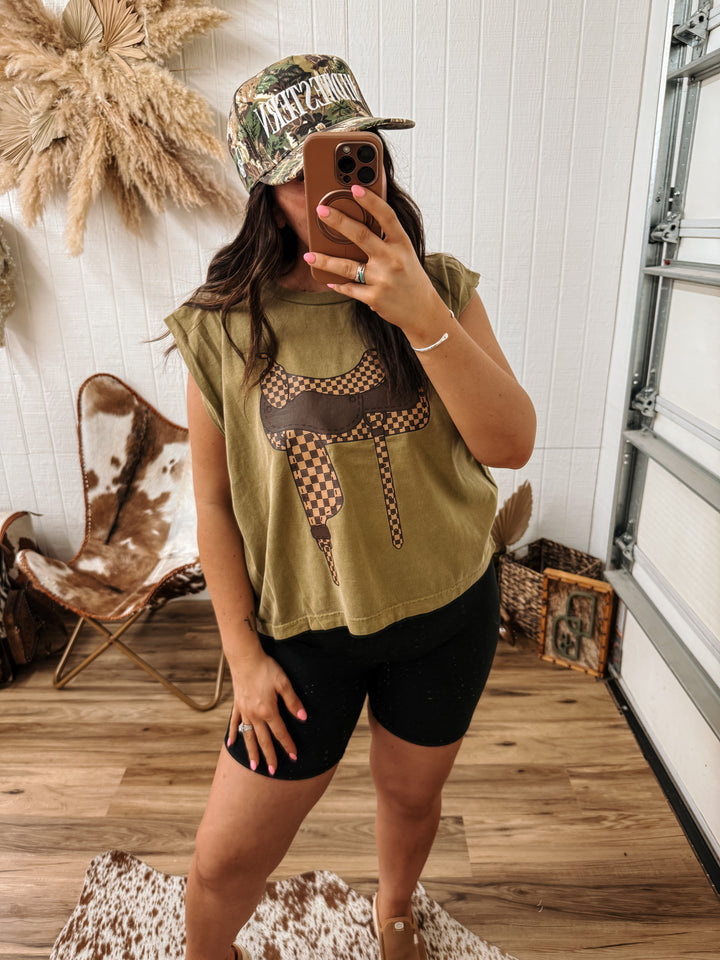 Check Your Saddle Boyfriend Tank