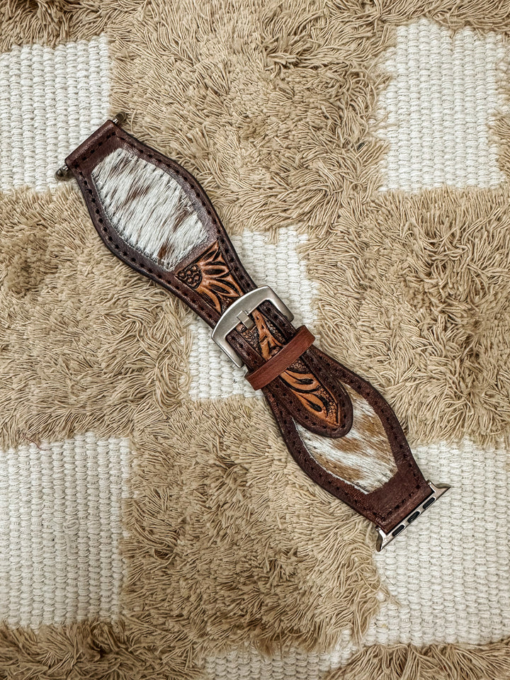 Longhorn Tooled Watch Band