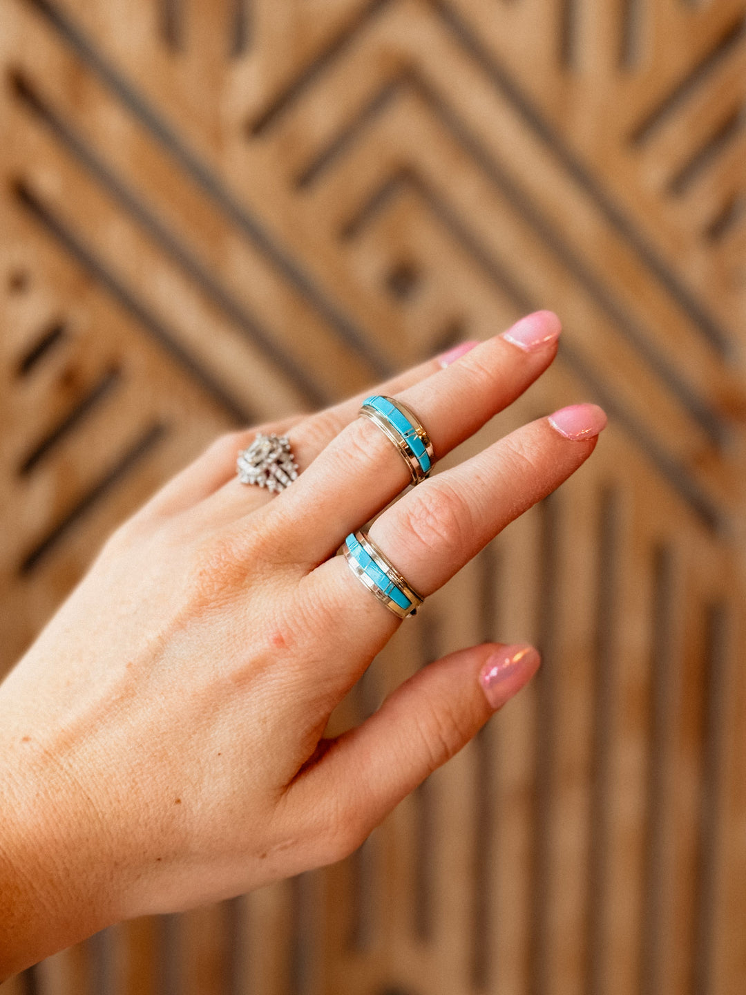 Turquoise Wedding Band/Stacker Ring