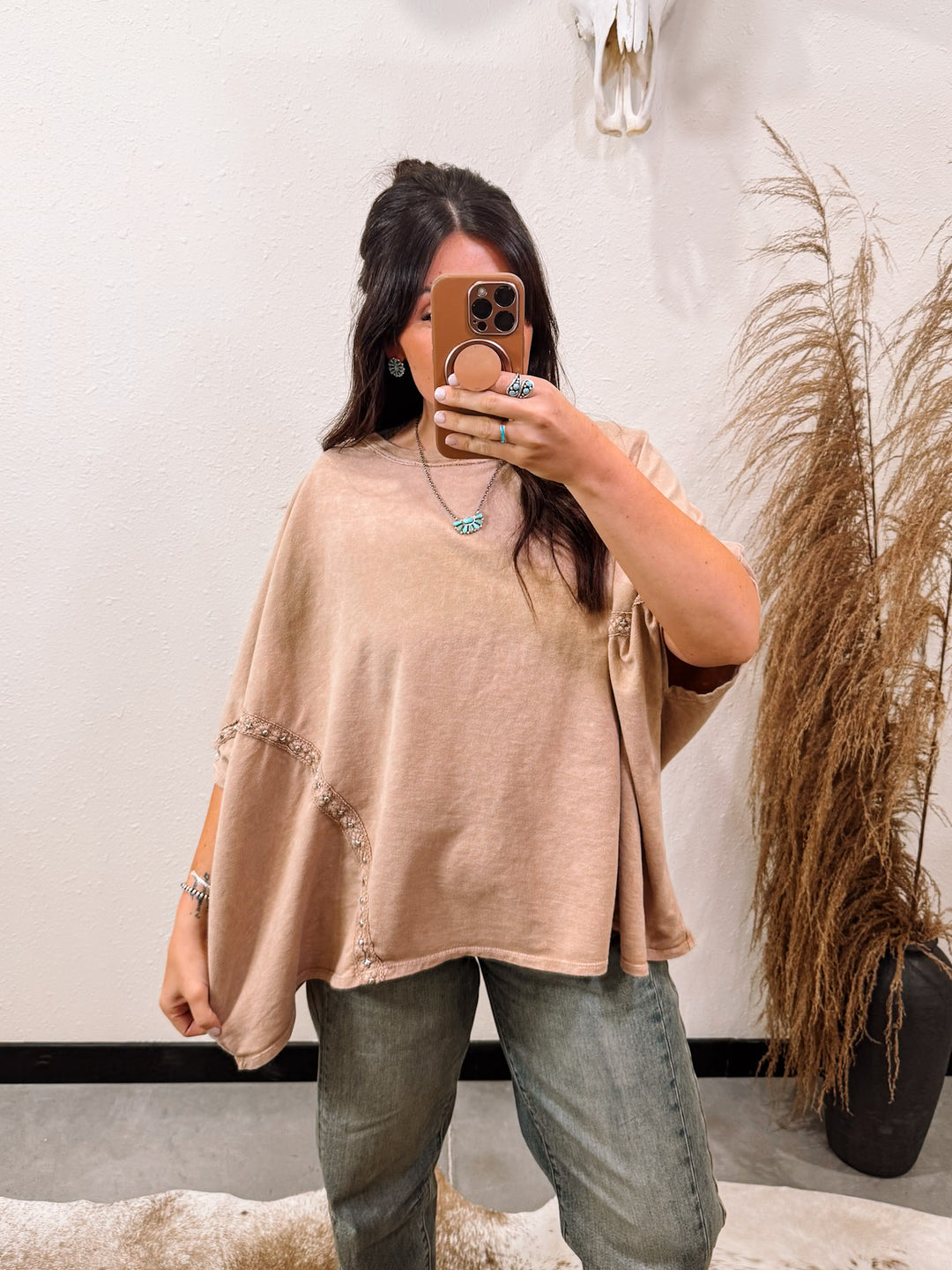 Studded Eyelet Top