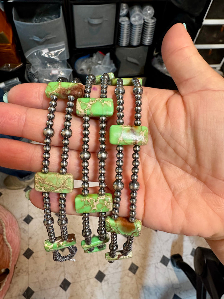 Green Double Strand Necklace – 13”