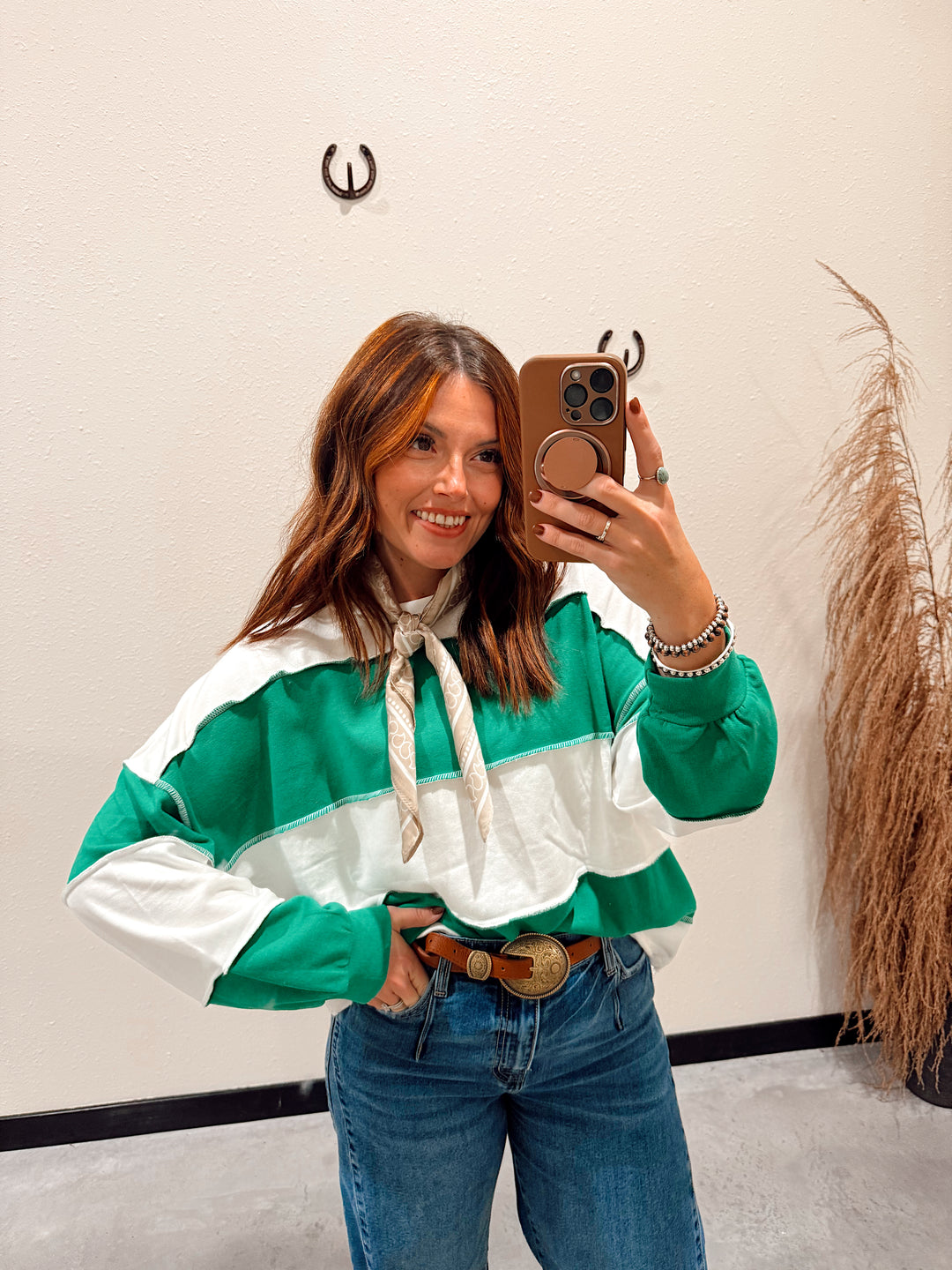 Kelly Green Varsity Pullover