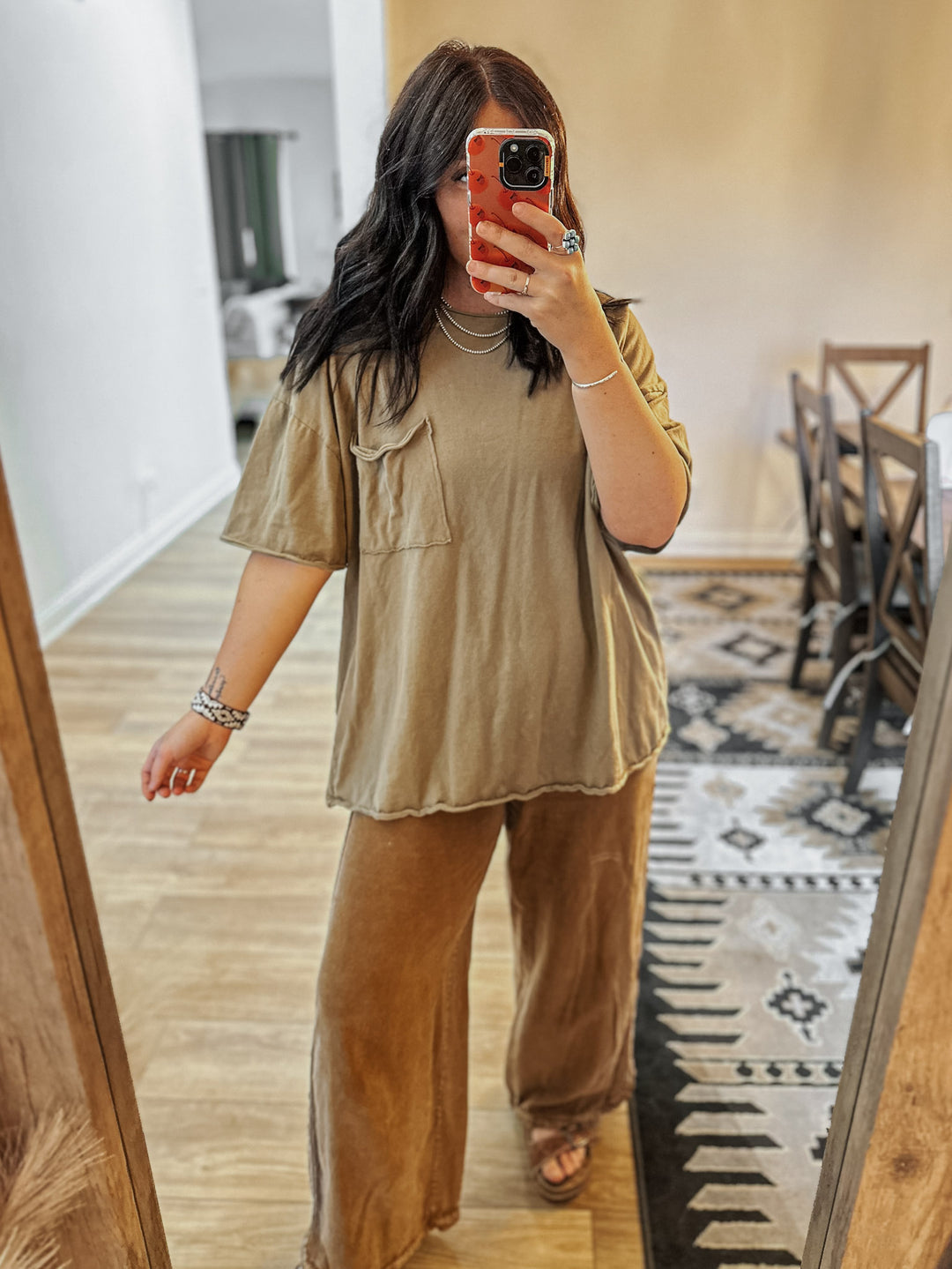 Homebody Oversized Tee: Khaki