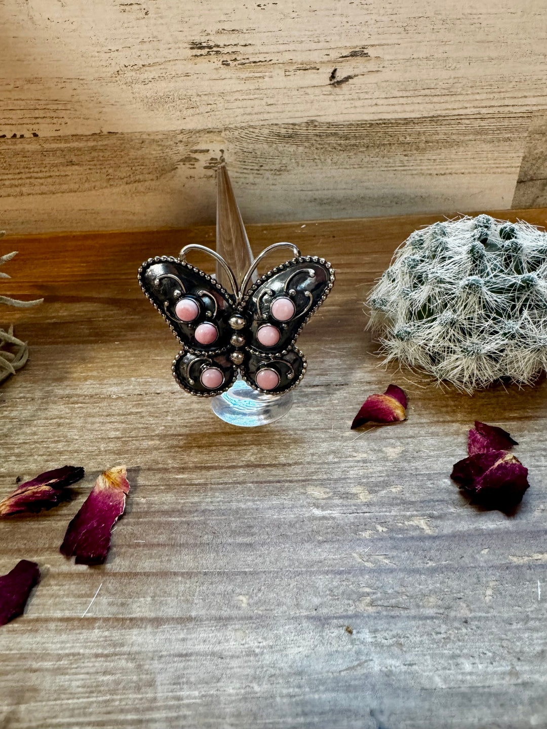 Pink Conch Butterfly Ring -size 7.5