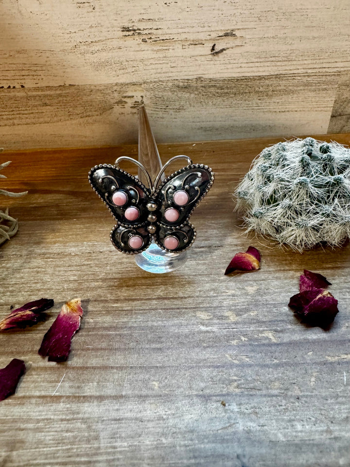 Pink Conch Butterfly Ring -size 7.5