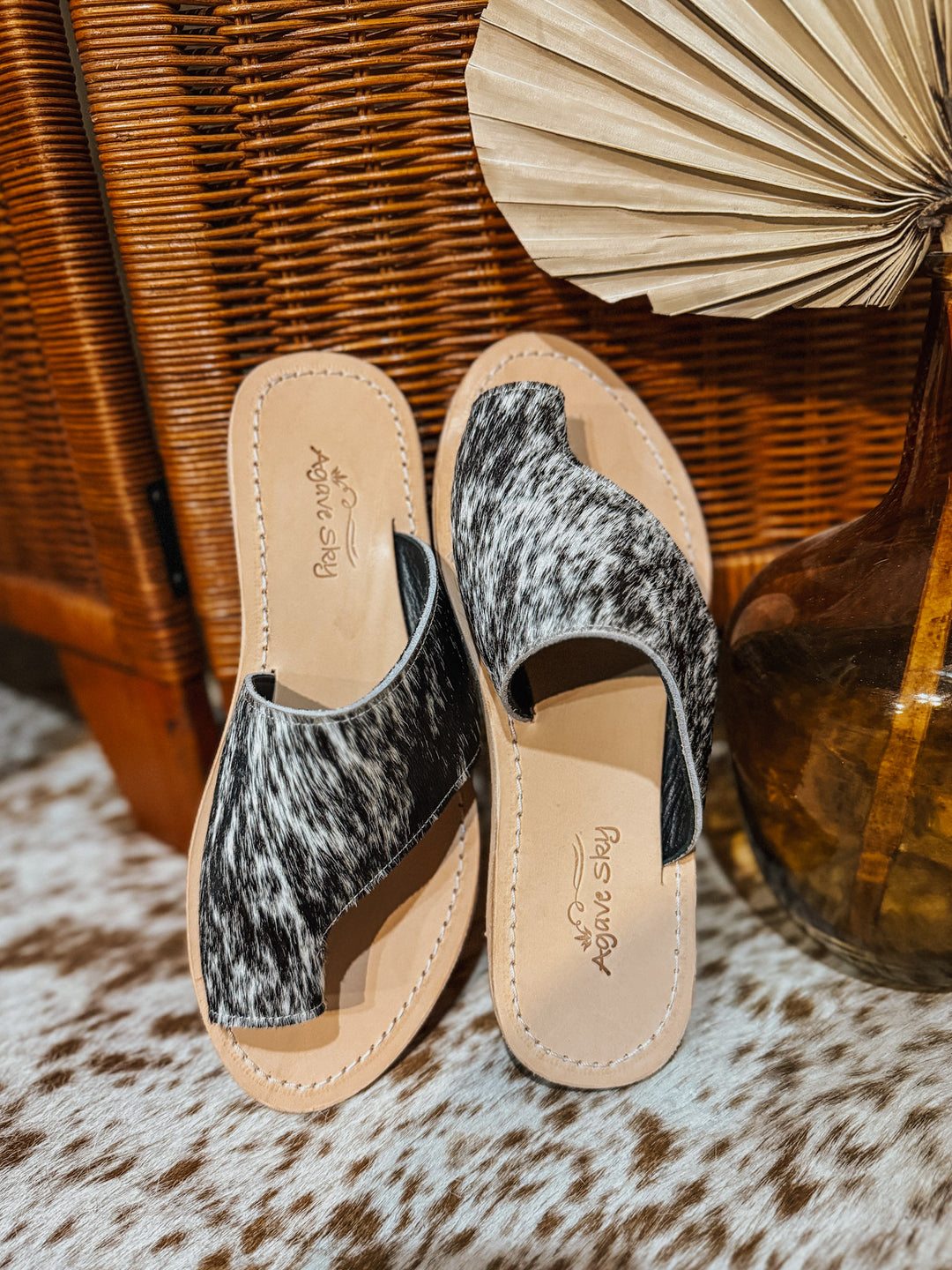Agave Sky Cowhide Toe Sandal - Size 9 #2