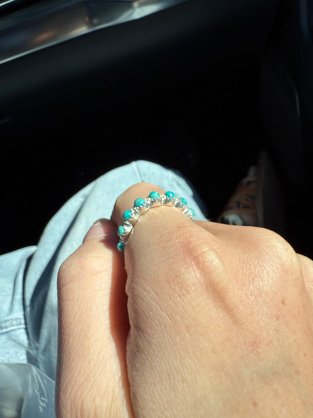 Kingman Turquoise Infinity Ring