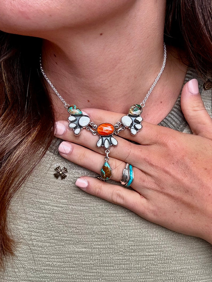 Snake Charm Multi-stone Turquoise Necklace