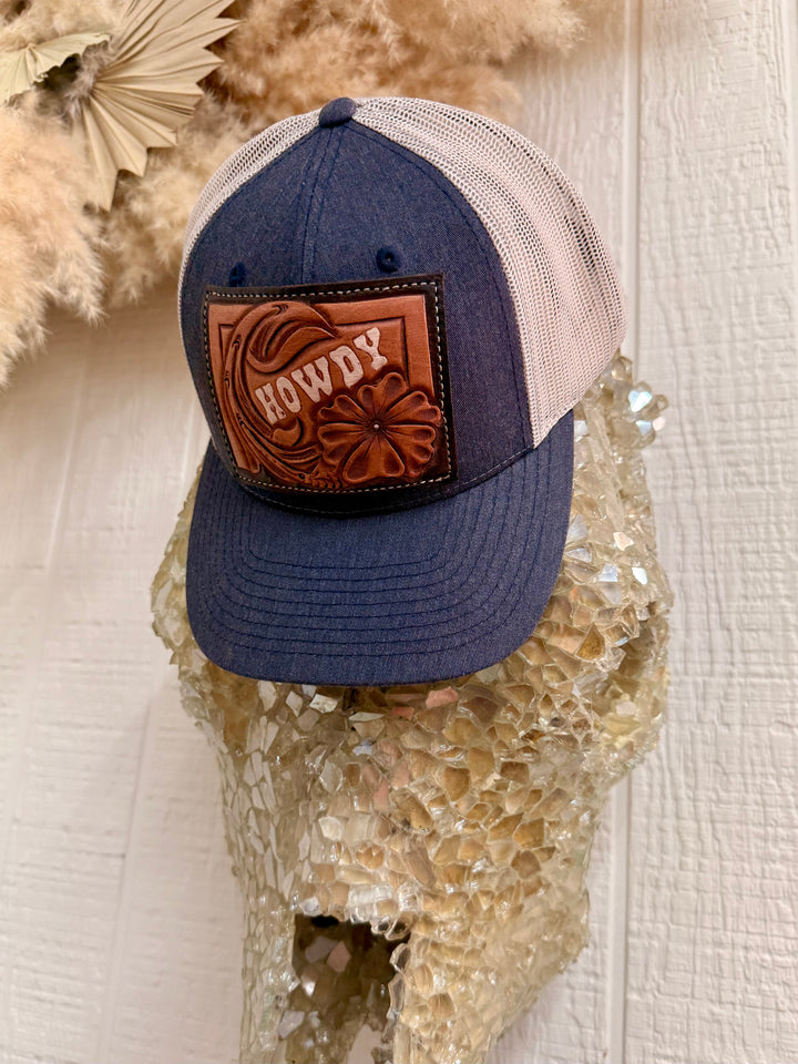 HOWDY Tooled Hat: Denim