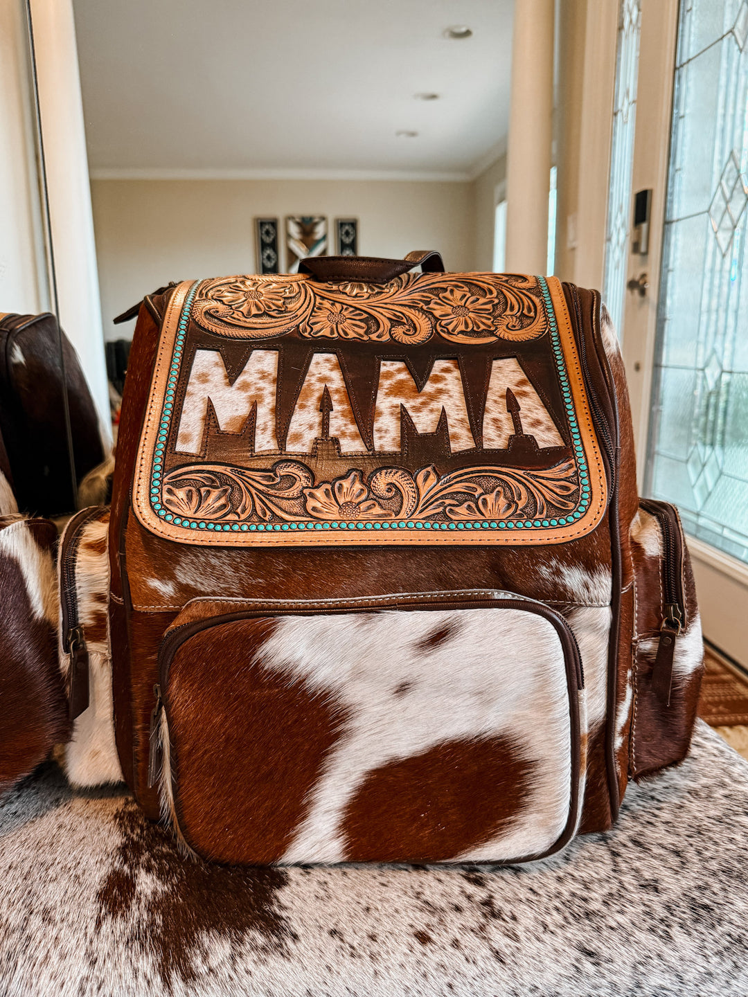MAMA Cowhide Inlay Backpack