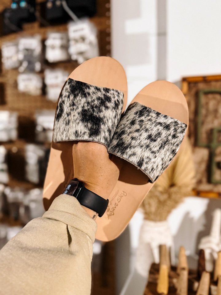 Agave Sky Cowhide Slide Sandals - Size 9 #1