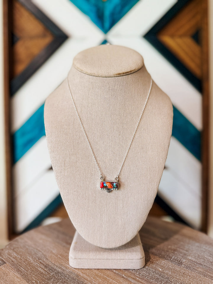 Crest Dahlia Bar Necklace