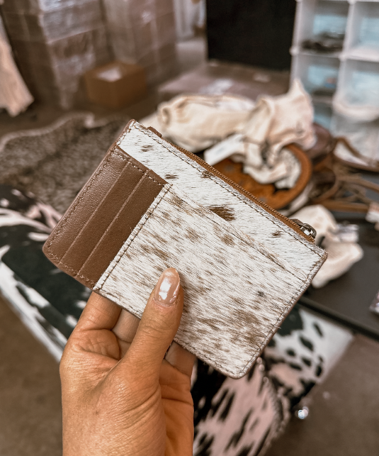 Cowhide Card Holder: Tan