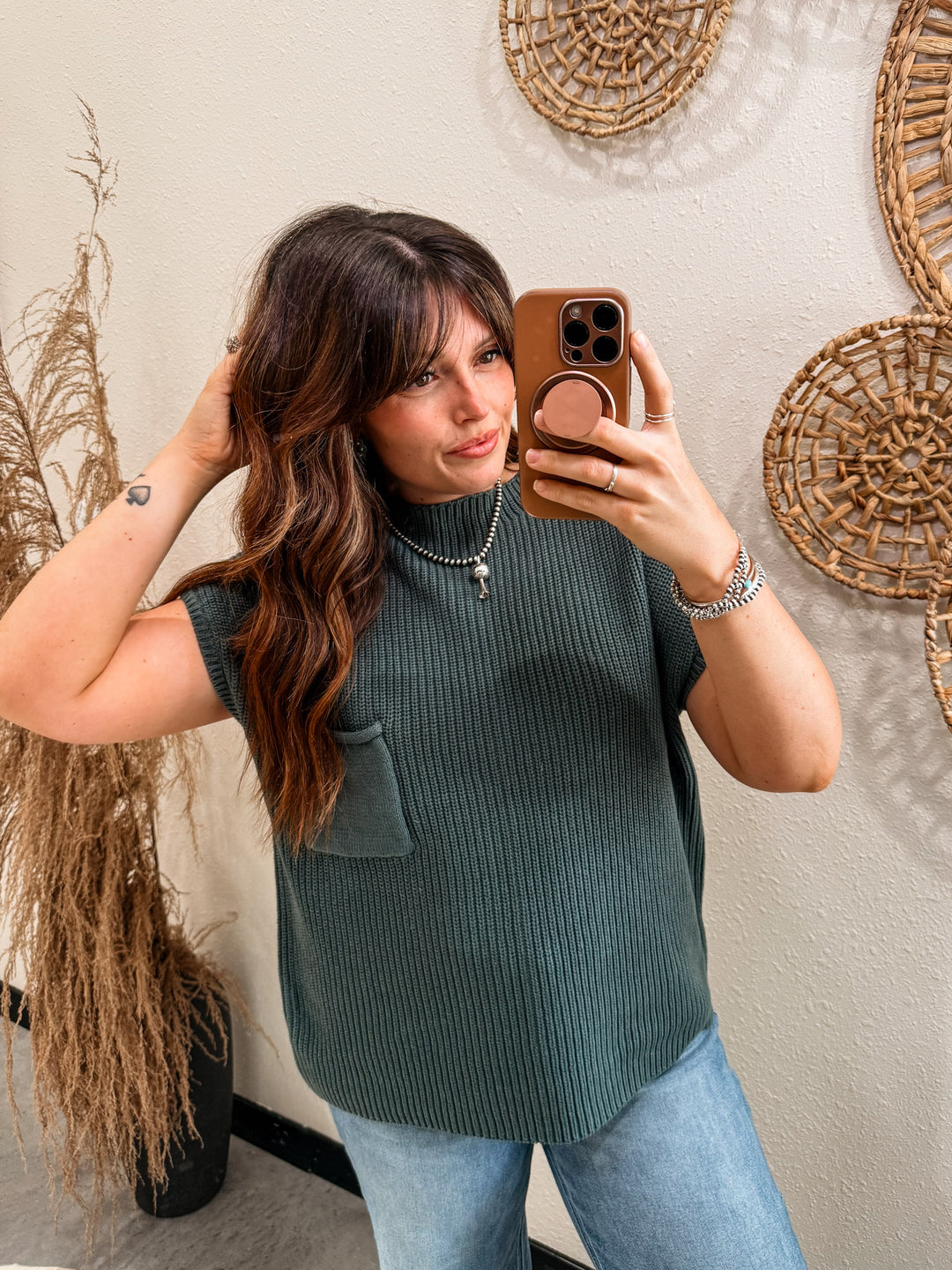 Sedona Knit Vest: Ash Jade