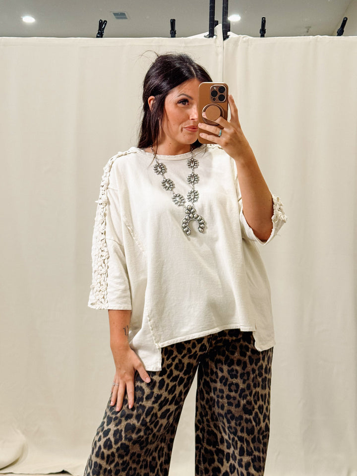 In the Garden Top: Ivory