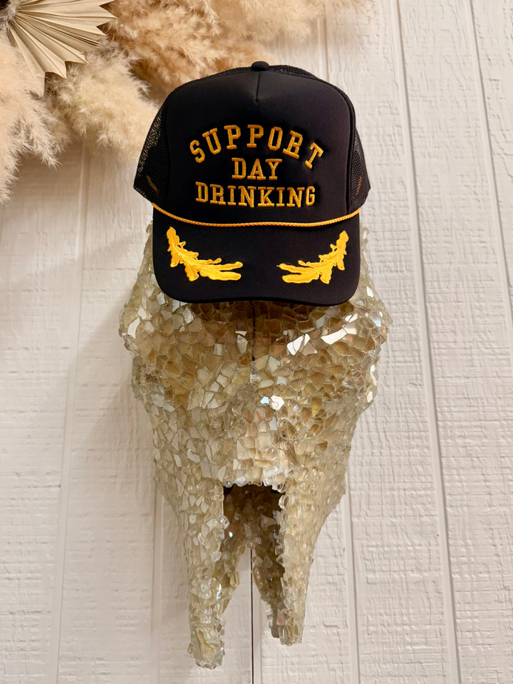 Support Day Drinking Captain Trucker Hat