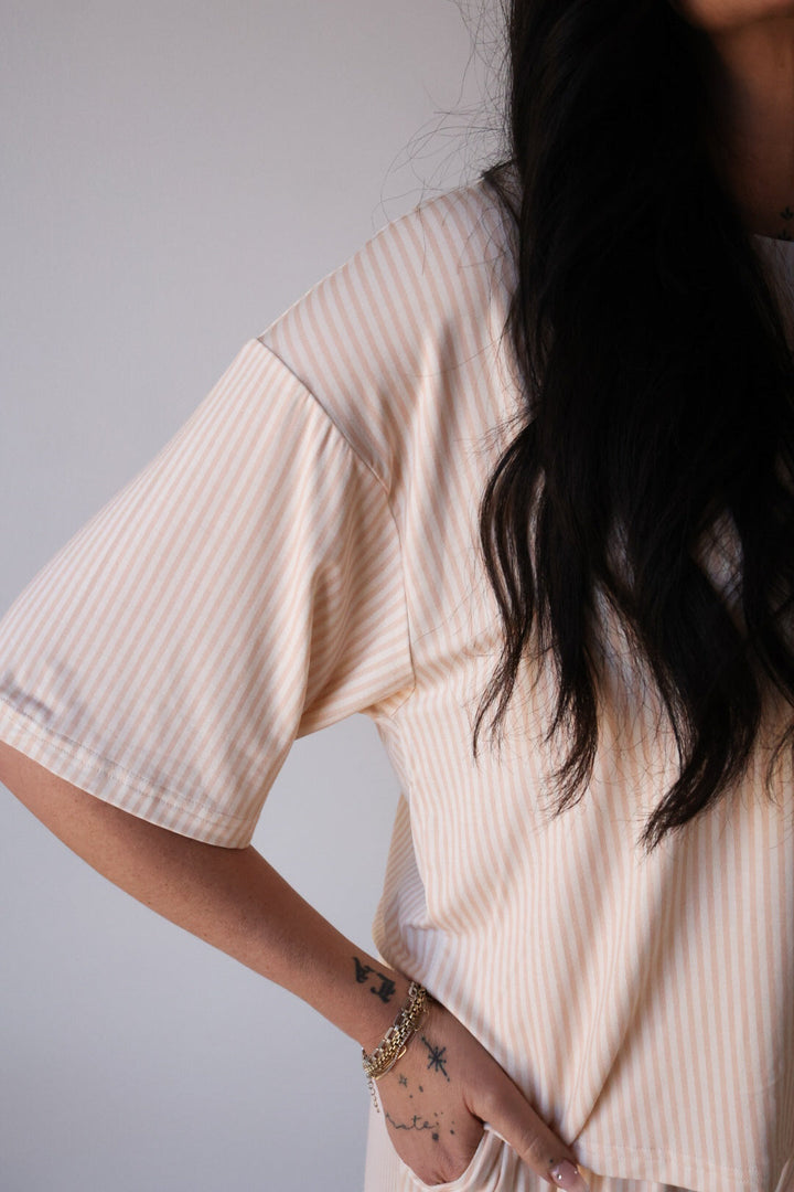 Women's Boxy Tee Lounge Set | Sadie Stripe
