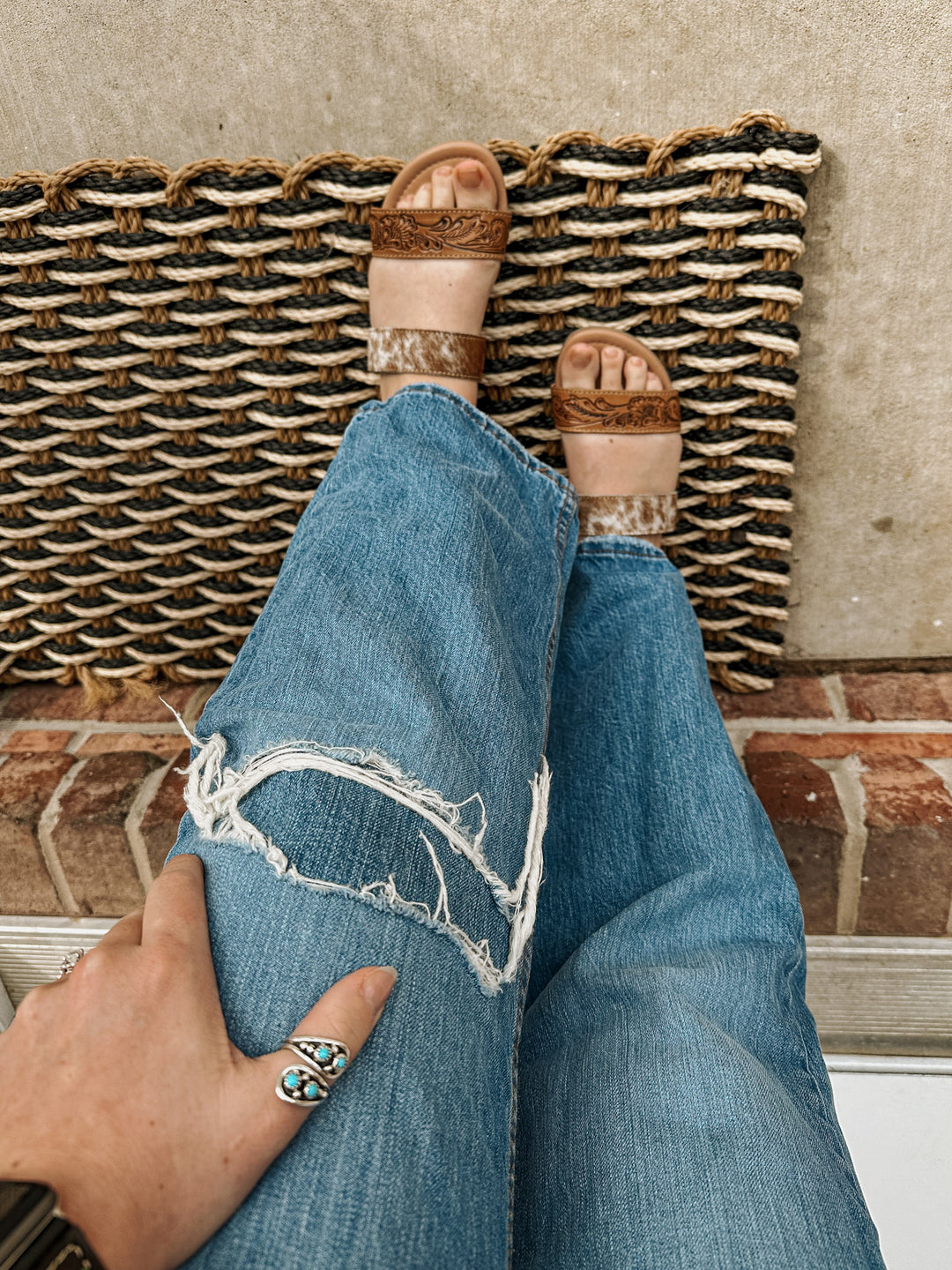 Lena Cowhide Sandals