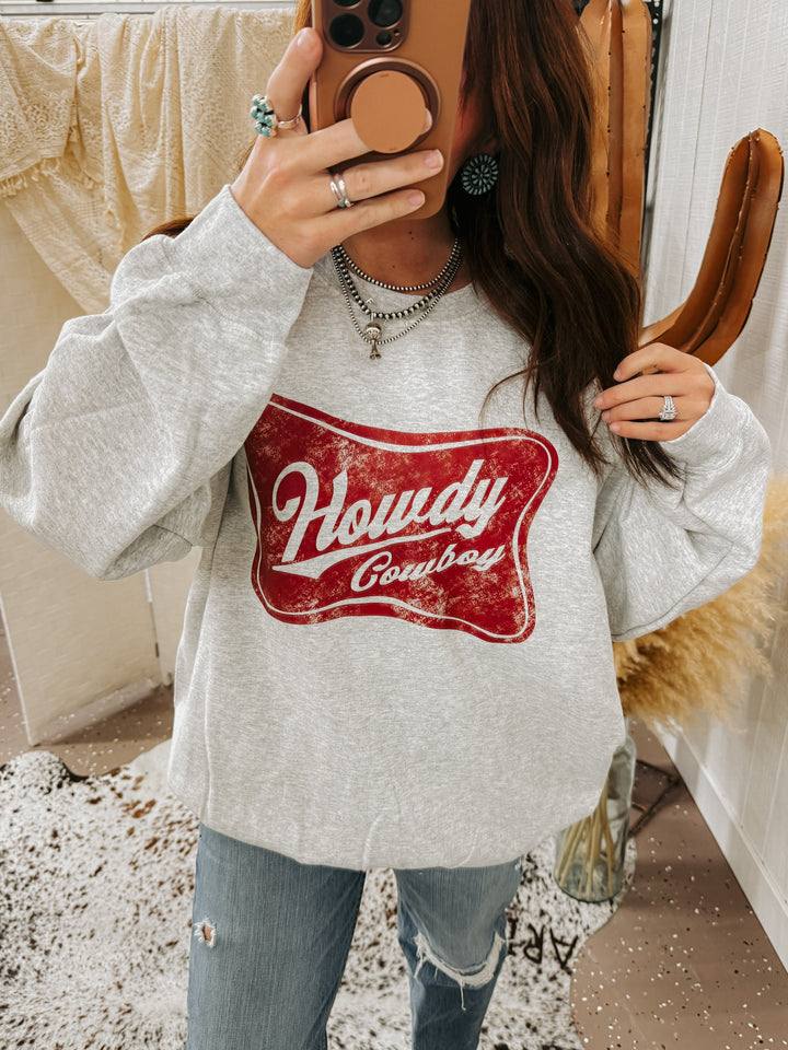 Howdy Cowboy Oversized Crewneck