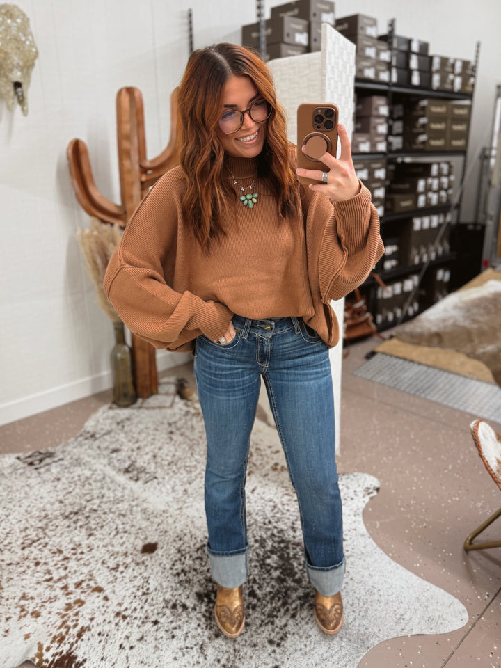 Kylie Sweater: Deep Camel