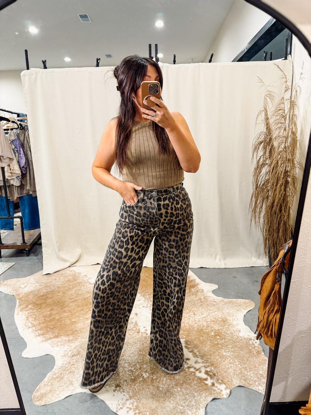 Saige: Cheetah Girl Wide Leg Jean