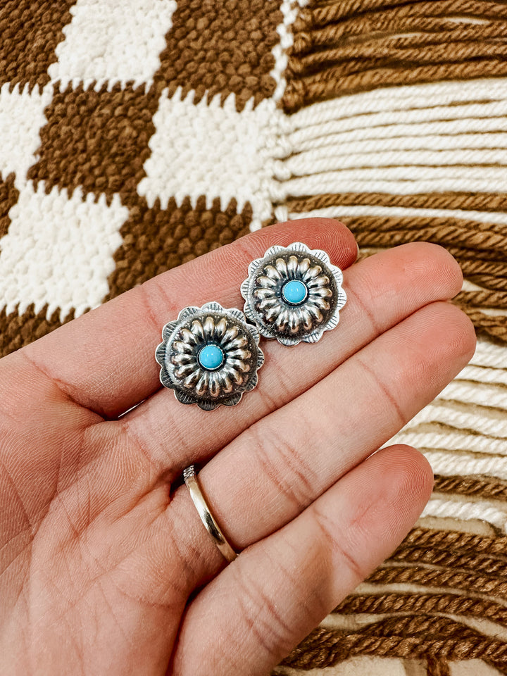 Buckeye Concho Stud Earrings