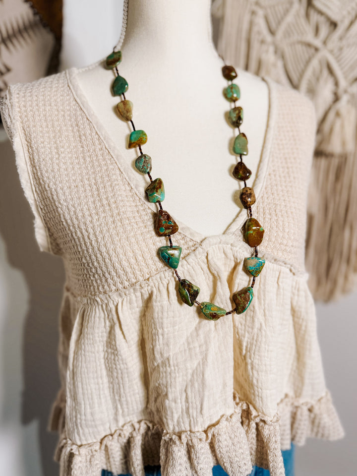 34” Turquoise Nugget Necklace