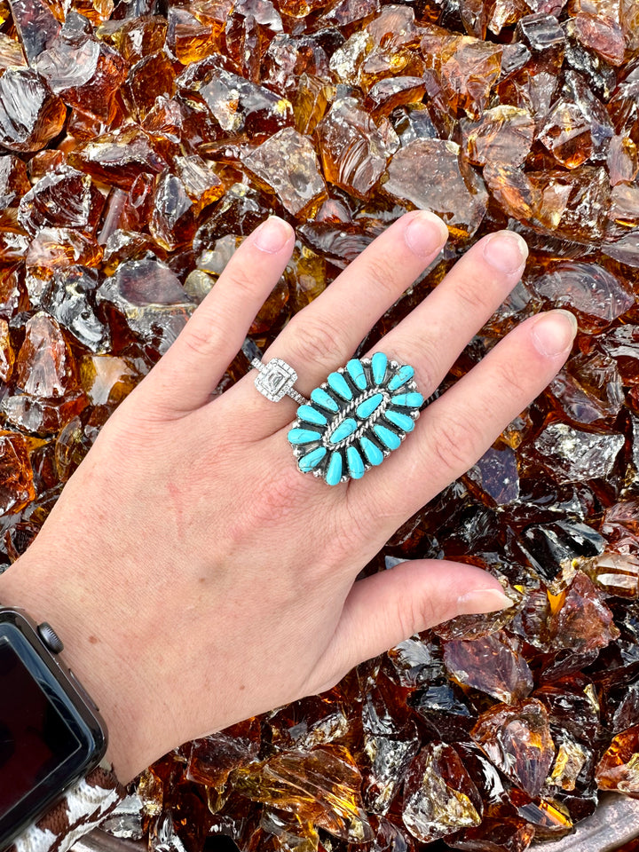 Long Beach Turquoise Cluster Ring