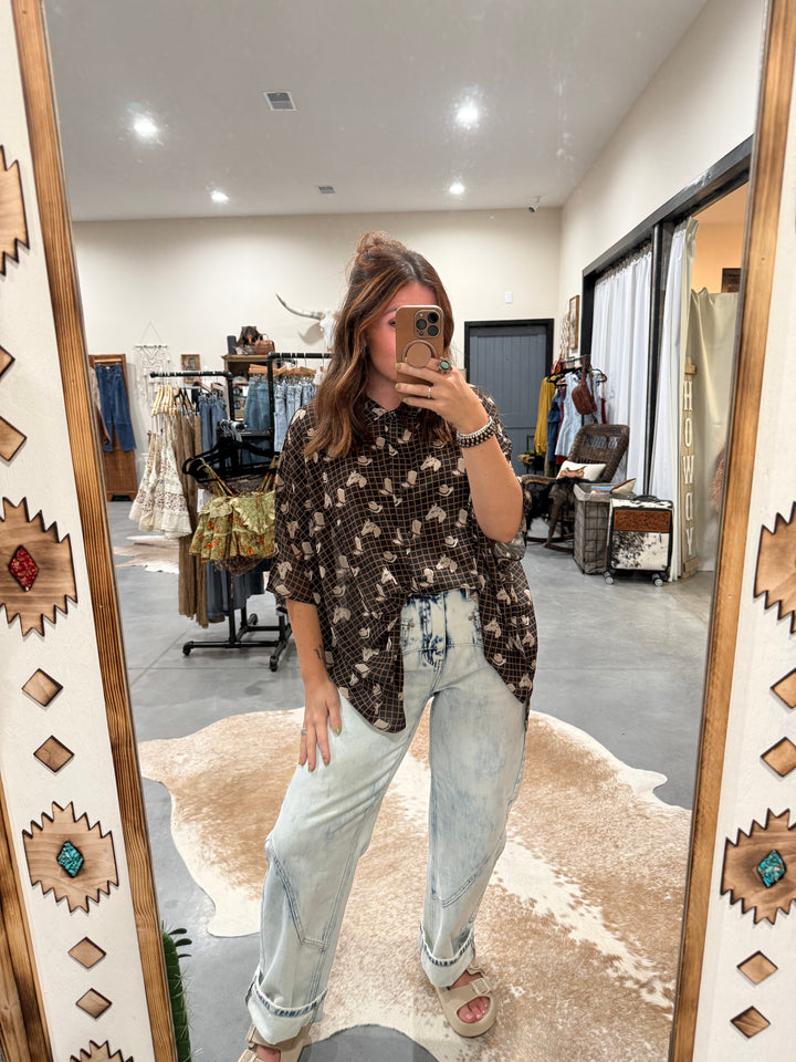 The Drover Button Up Top