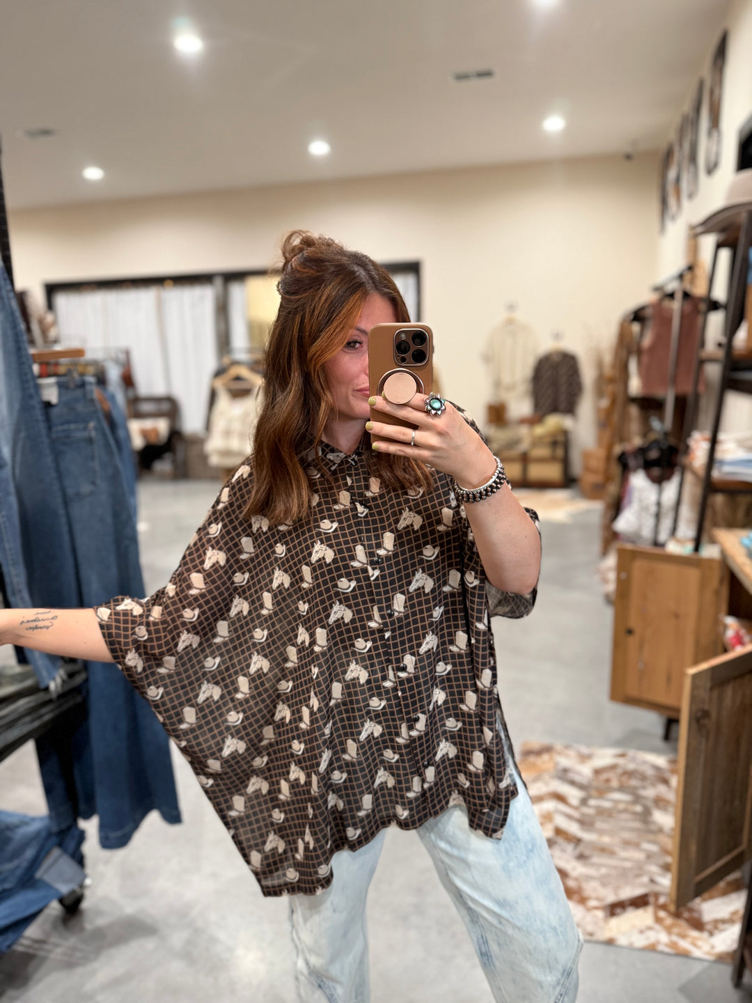 The Drover Button Up Top