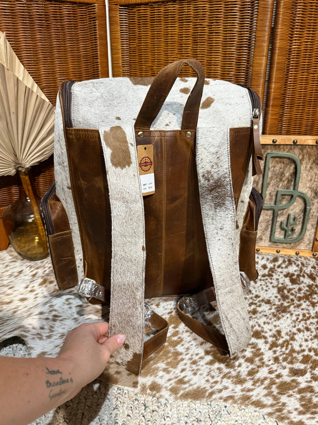 Evangeline Cowhide Backpack #65