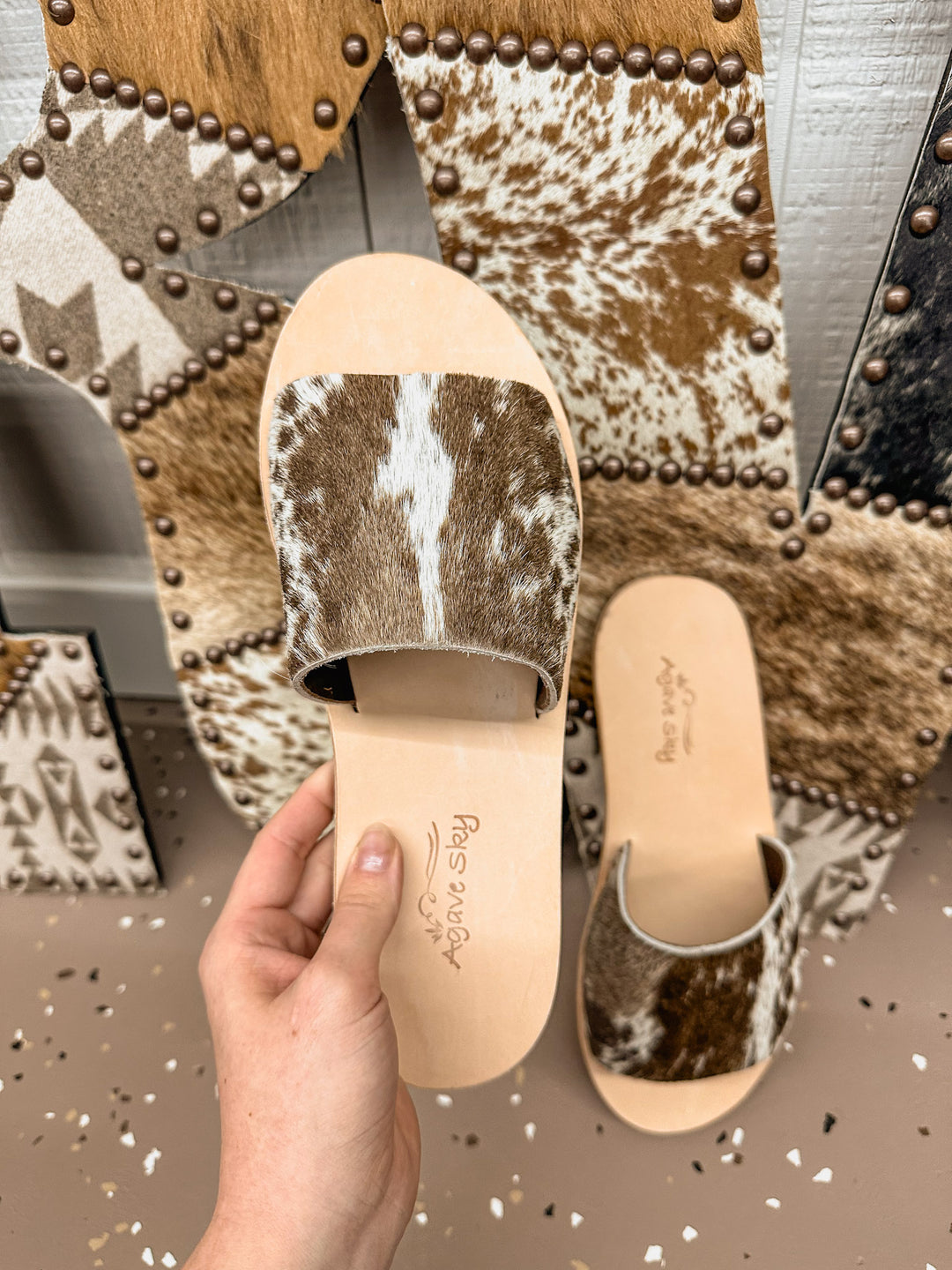 Agave Sky Cowhide Sandals 10 #1