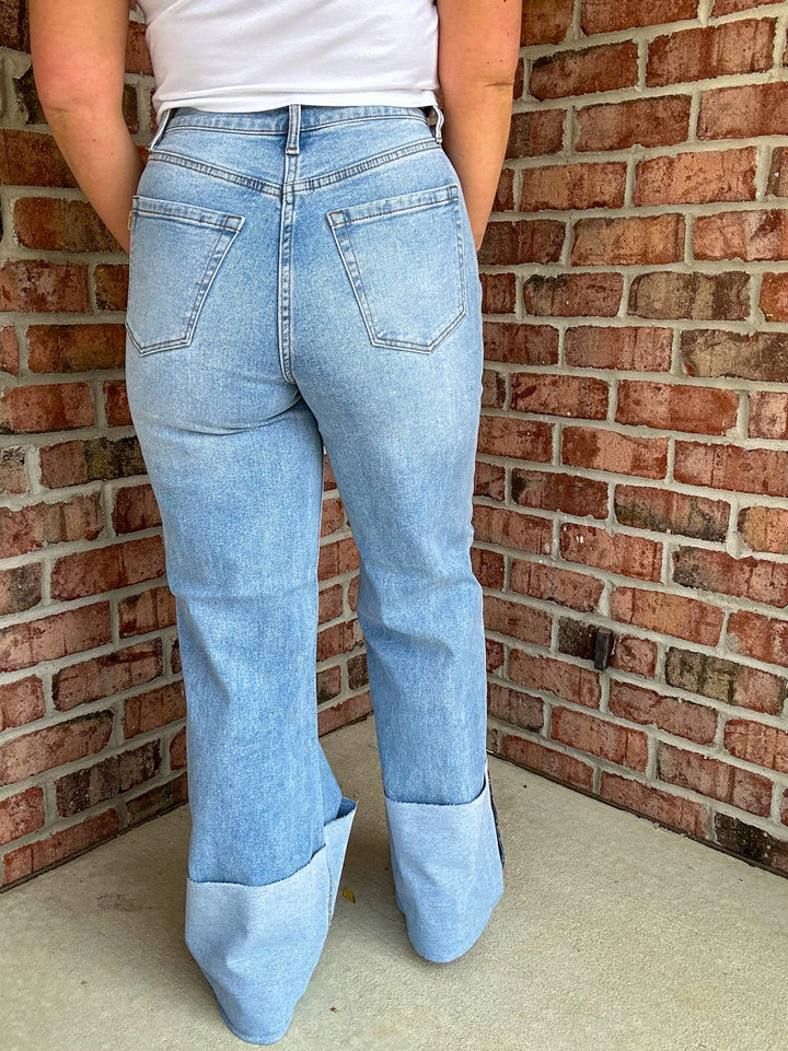 Wyatt Cuffed Wide Leg Jean