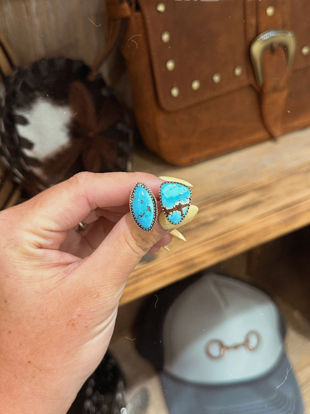 Big Nugget Golden Hills Turquoise Ring - Adjustable