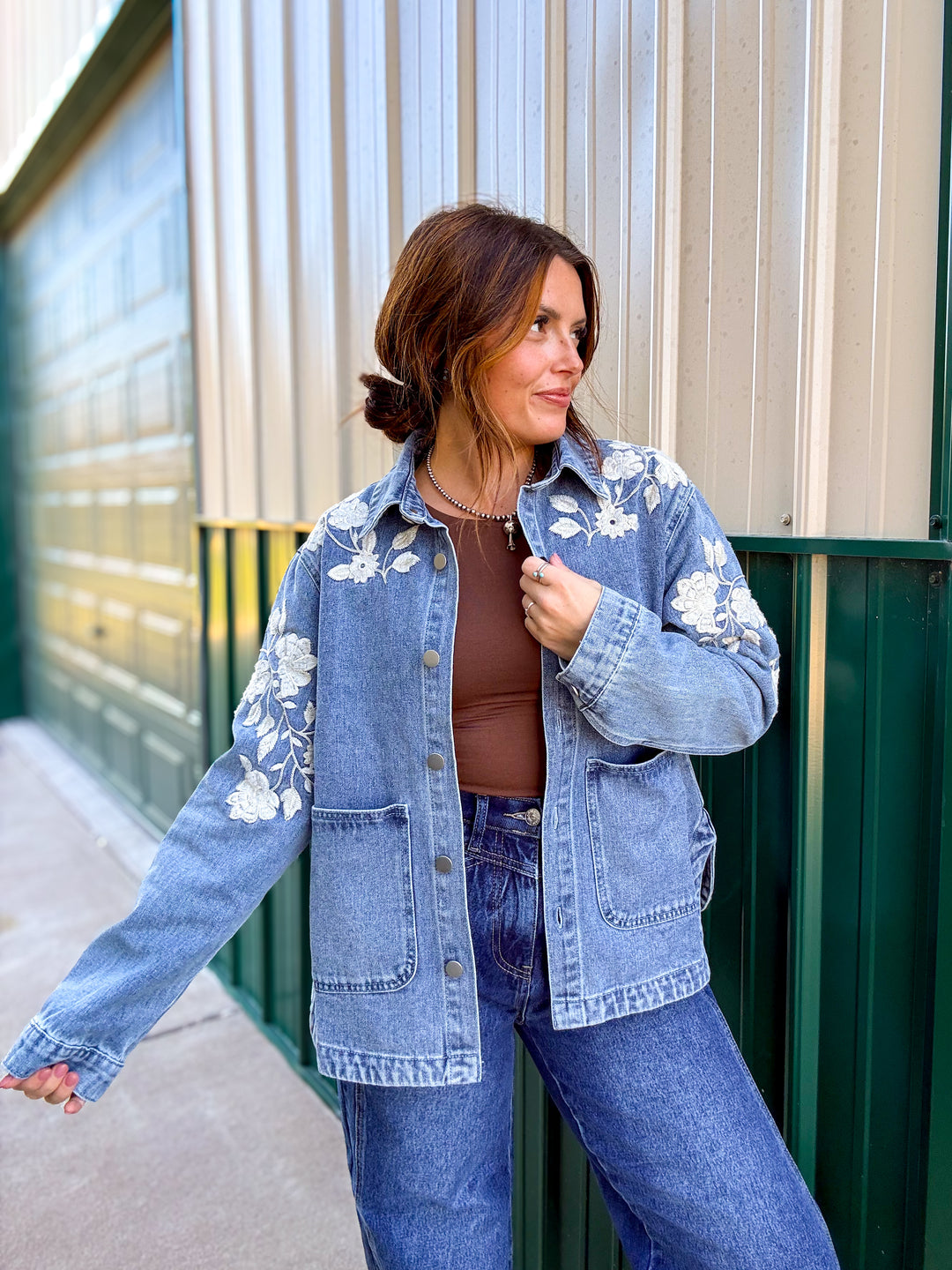 Mima Made Floral Denim Jacket