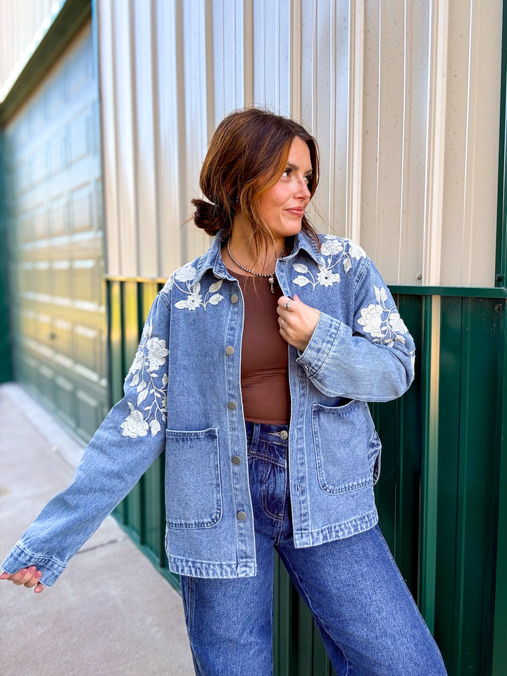 Mima Made Floral Denim Jacket