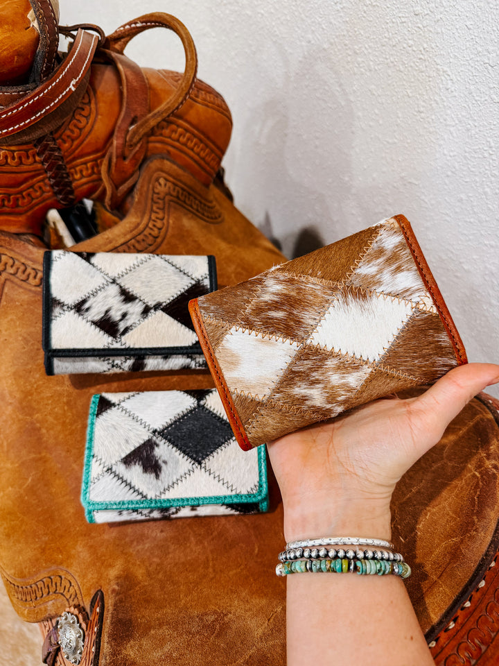 Diamond Cowhide Trifold Wallet
