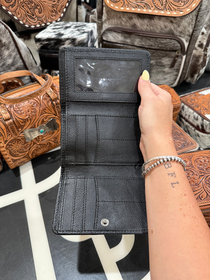 Check Tooled Trifold Wallet