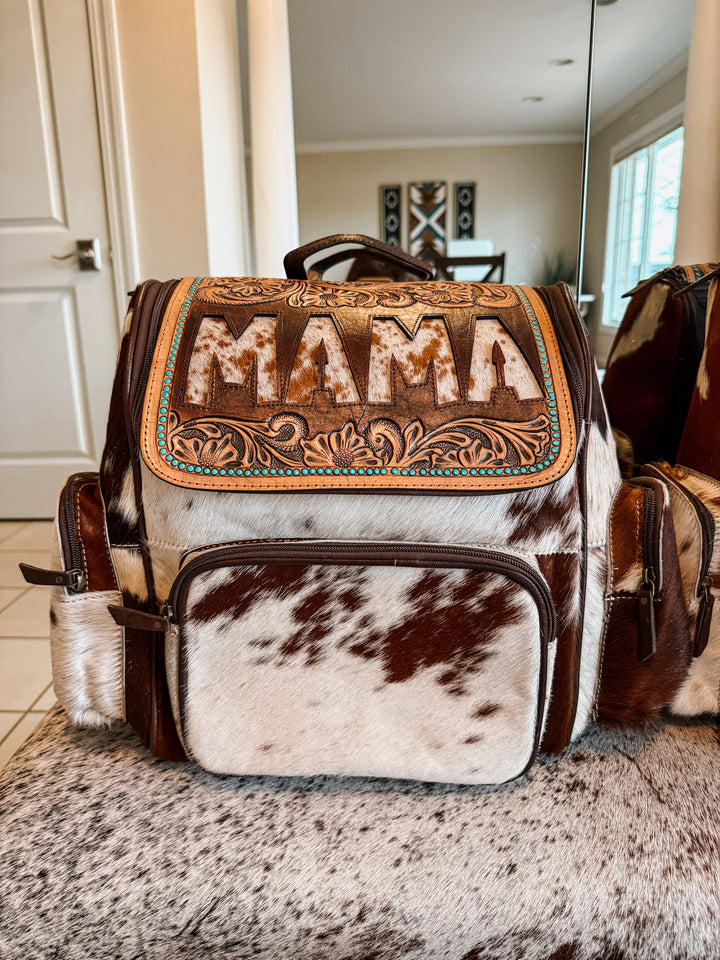 MAMA Cowhide Inlay Backpack