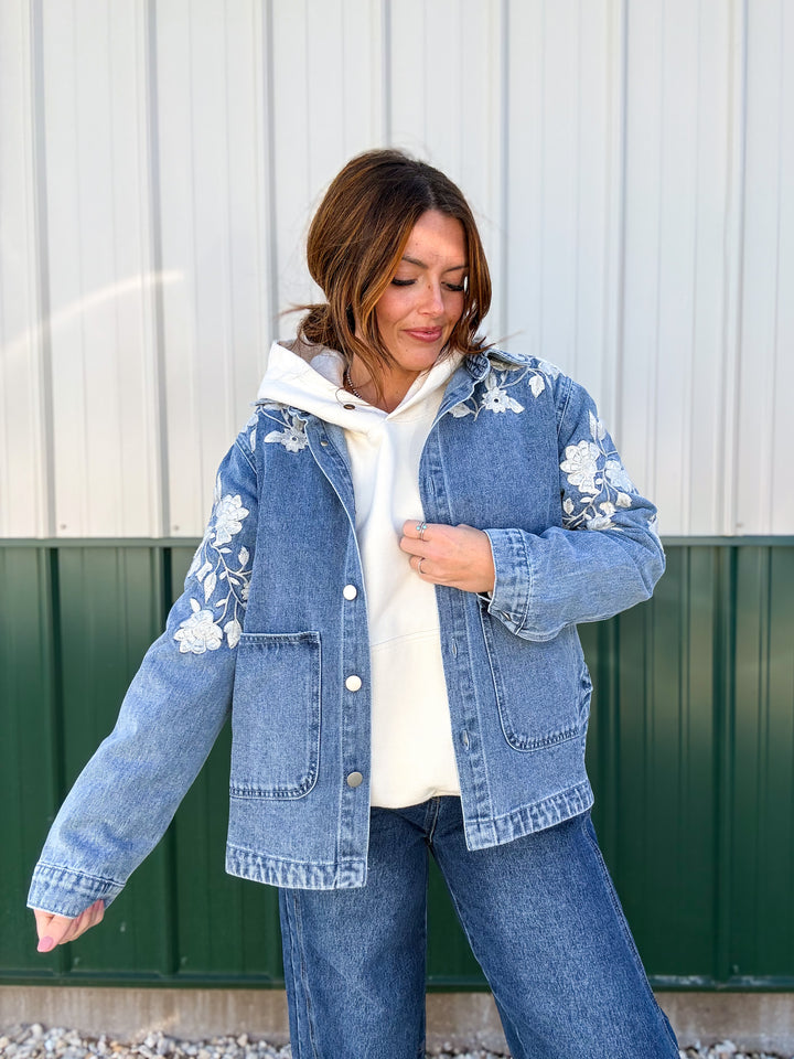 Mima Made Floral Denim Jacket