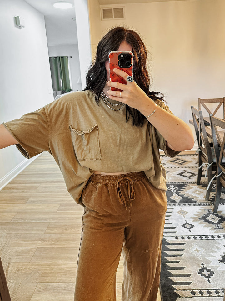 Homebody Oversized Tee: Khaki