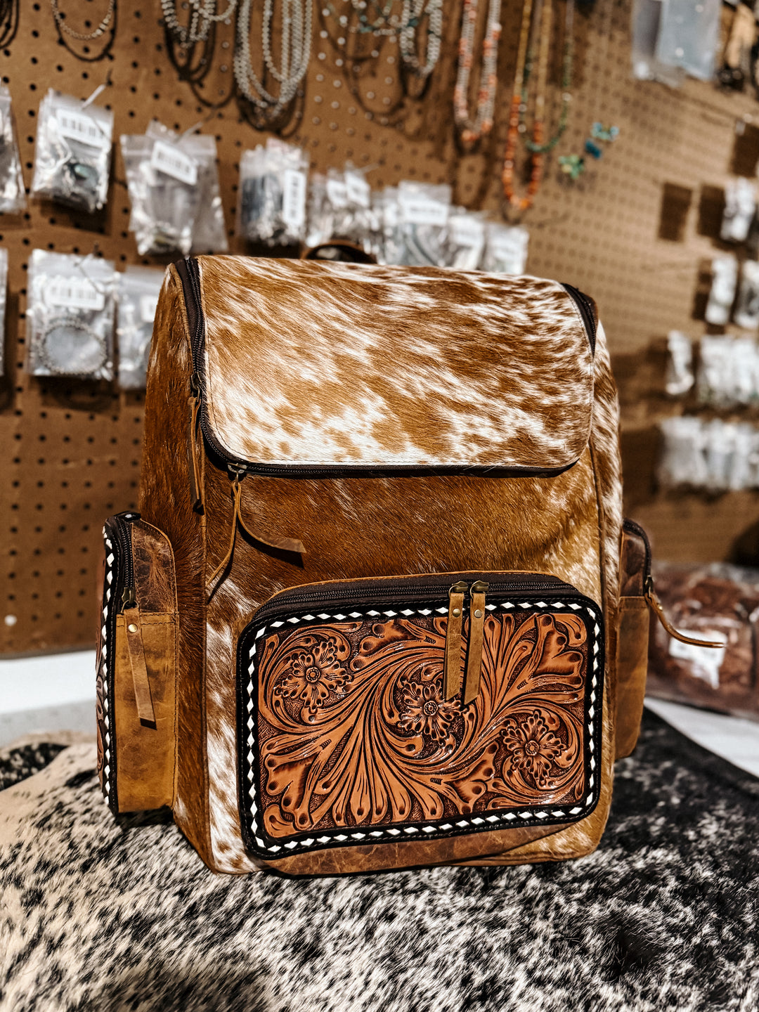 Evangeline Cowhide Backpack