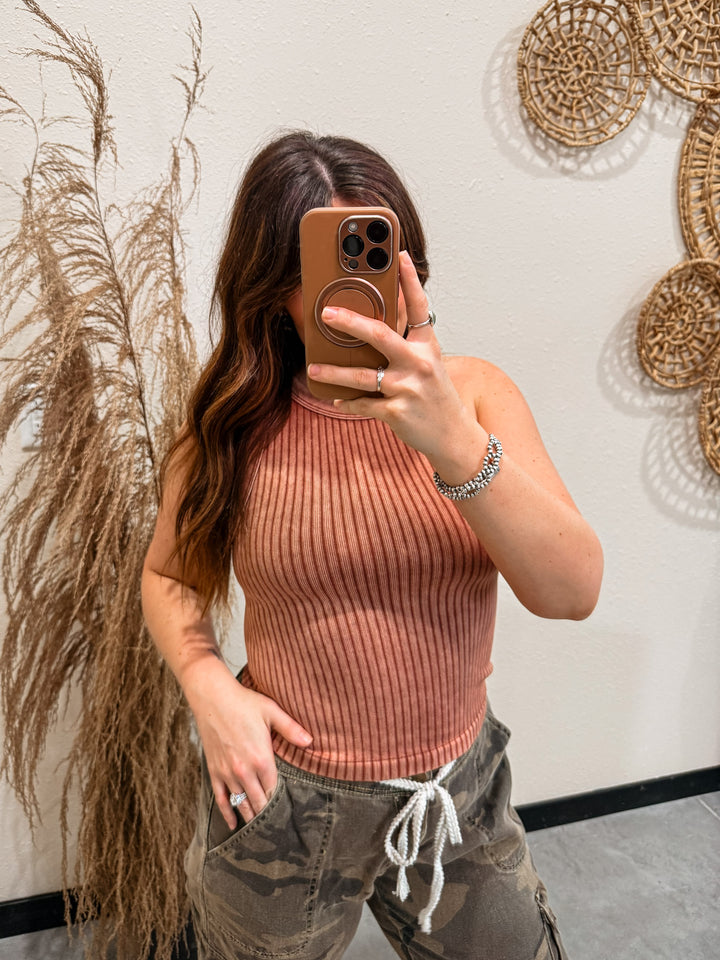 Core Ribbed Tank: Deep Camel