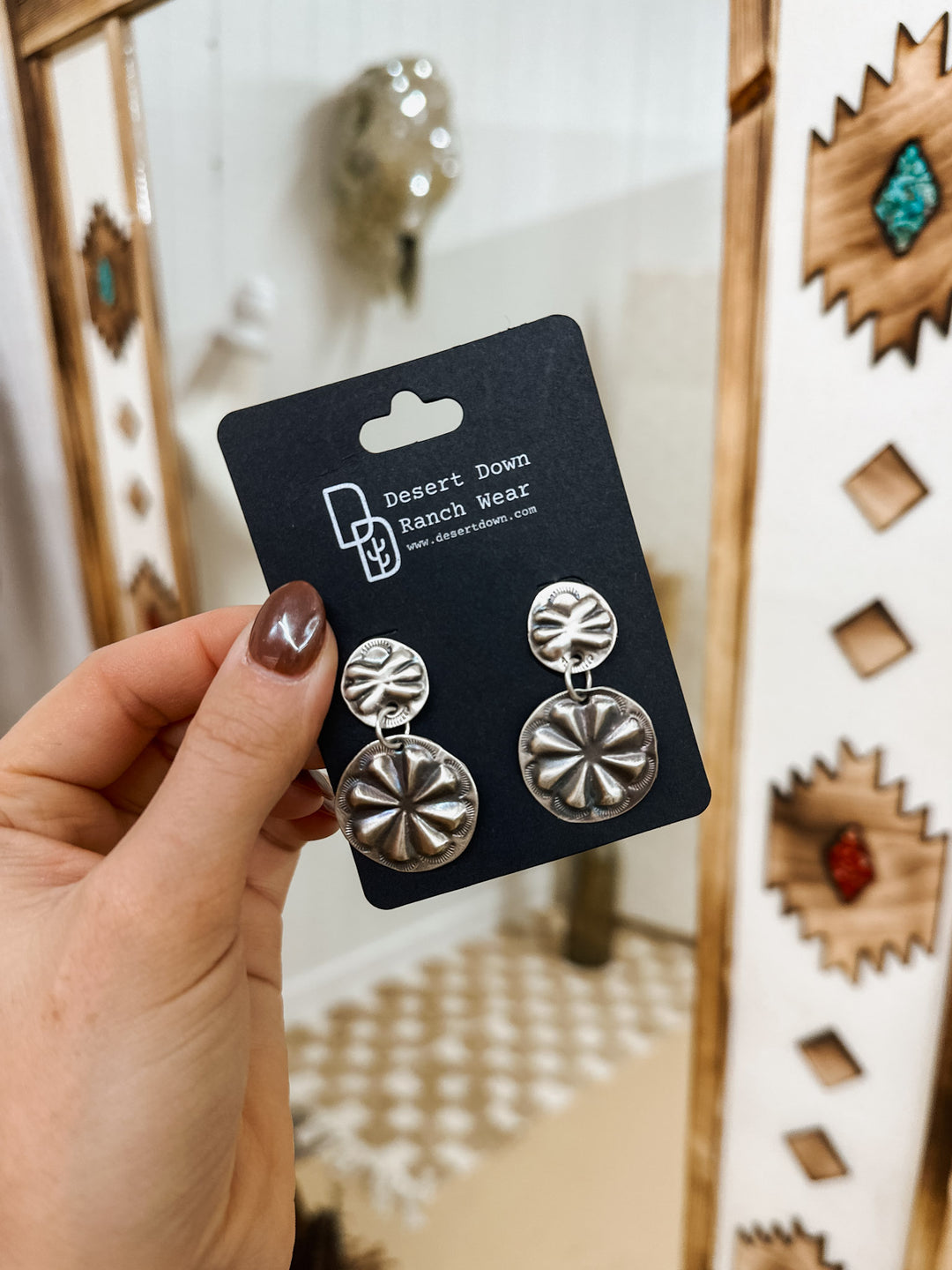 Sand Dollar Concho Stacked Earrings