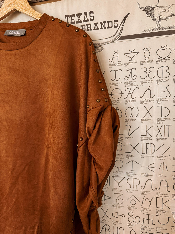 Suede & Stud Espresso Top