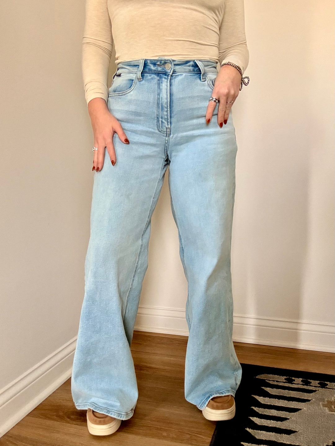 Cello: Evermore Wide Leg Jeans - Light Wash