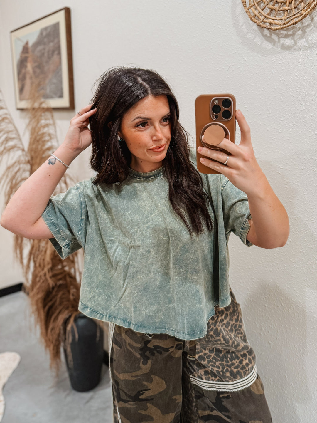 Core Mineral High- Low Tee: Jade
