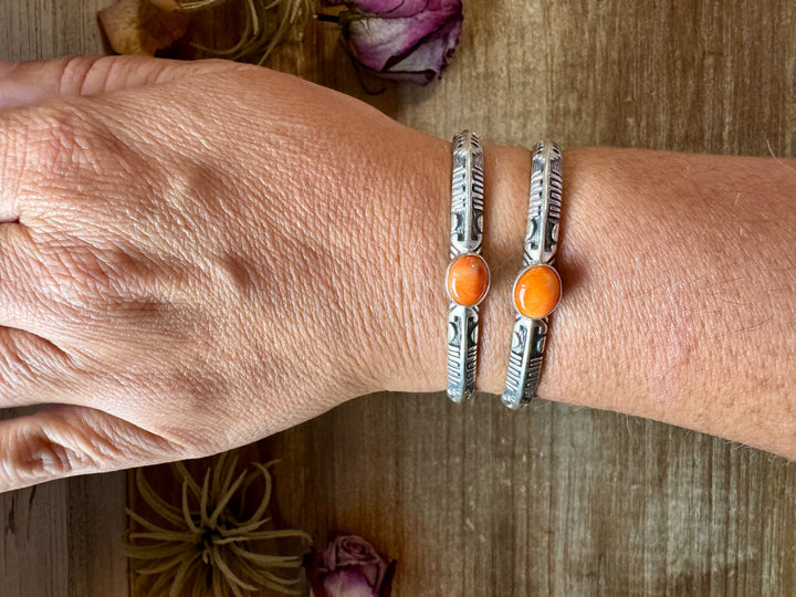 Orange Spiny Oyster Cuff Bracelet